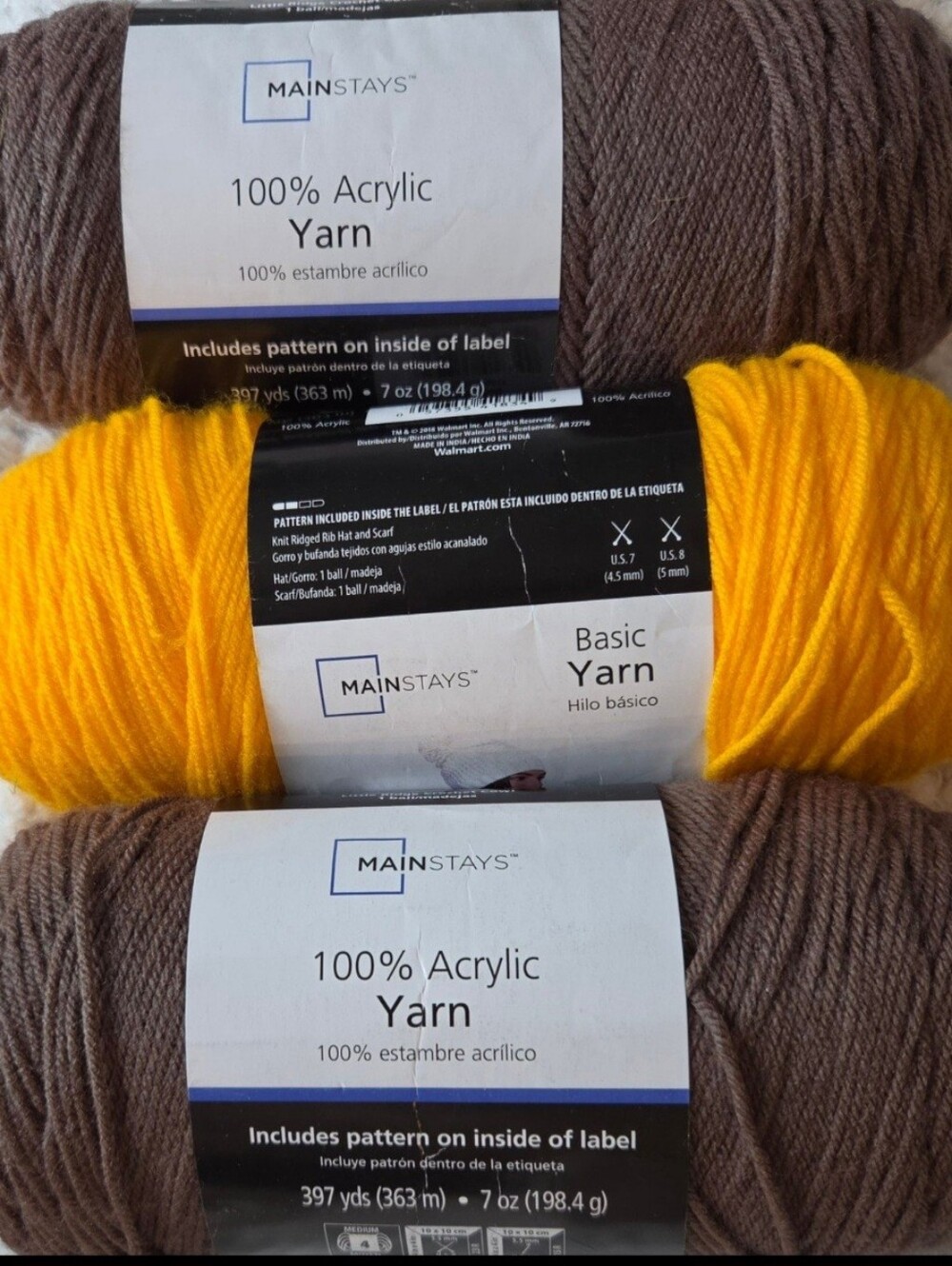 Fall Yarn Lot Of 3 Mainstays